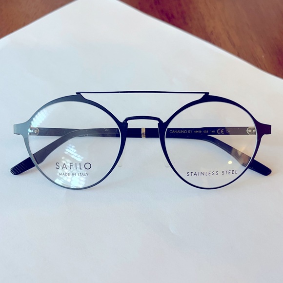 Brand New SAFILO Stainless Steel Matt Black Eyeglass Frame - Made in Italy. - Picture 6 of 8